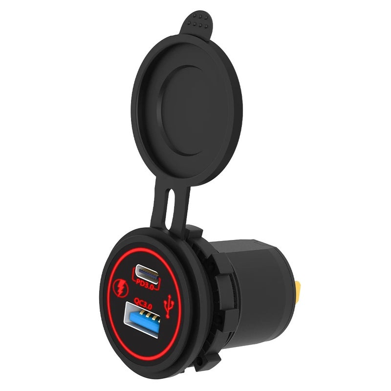 Bluejw Waterproof Fast Charging USB Car Charger for Bus Taxi, Type C & USB A, Modified Automobile Charger - Image 1